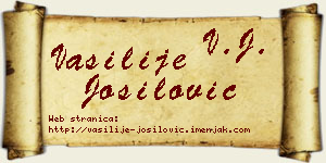 Vasilije Jošilović vizit kartica